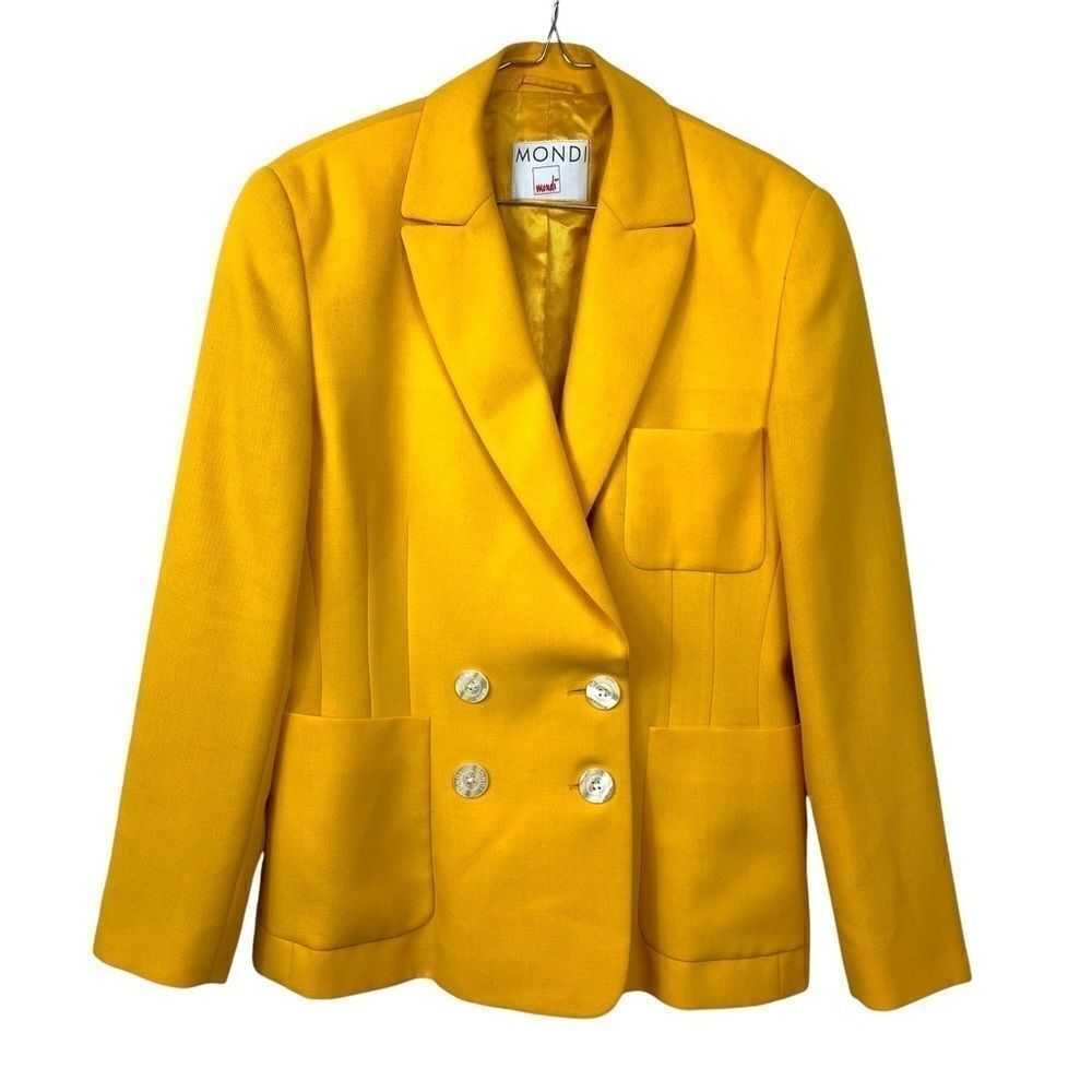 Vintage Mondi Yellow Blazer Virgin Wool Blend